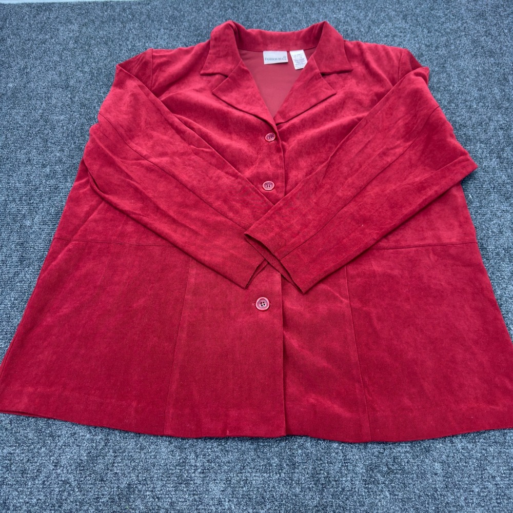 Fashion Bug Burgundy Red Faux Suede Skirt Suit Set 18W 20W Blazer Maxi Skirt